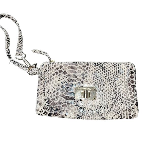 Elliott Luca  “Navarre" Exotic Snake Print Leather Wristlet Clutch - Picture 1 of 8